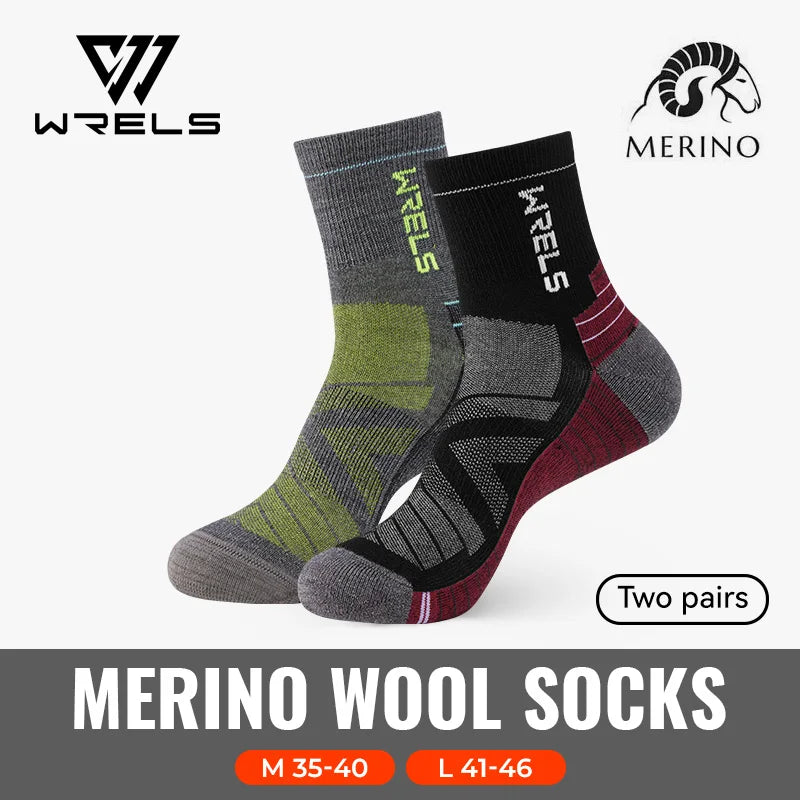 WRELS 1/2/3 Paare Merinowolle Socken Thermische Warme Winter Hohe Elastische Dicke Wandersocken Feuchtigkeitsaufnahme Wollsport Socken