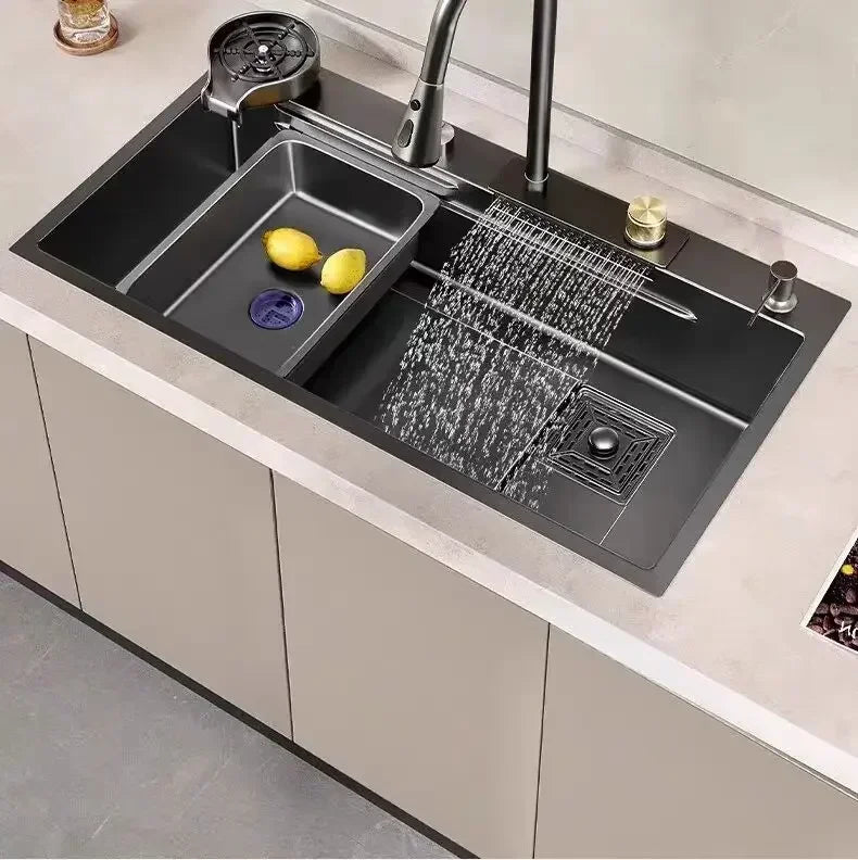 Stainless Steel Thickened SUS304 Sink,Household Kitchen Sink, Dishwashing Nano Process Countertop Sink Sink Kitchen