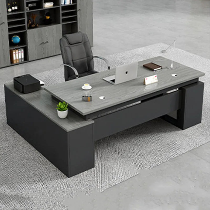 Bureau de bureau grand format de style chinois, design minimaliste, esthétique moderne, bureau universel, mobilier de maison.