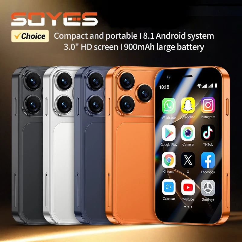 SOYES A17 Mini Android8.1 Smartphone 3.0 Zoll 2GB RAM 16GB ROM Dual SIM Standby Play Store 3G kleines Telefon