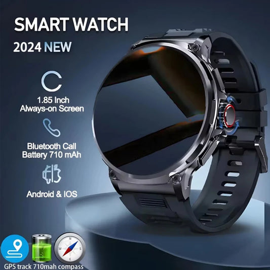 2026 Neue GPS Track Smartwatch Herren 1,85 Zoll HD AMOLED Bildschirm 710 mAh Akku Sport Bluetooth Anruf Smartwatch Für Android IOS