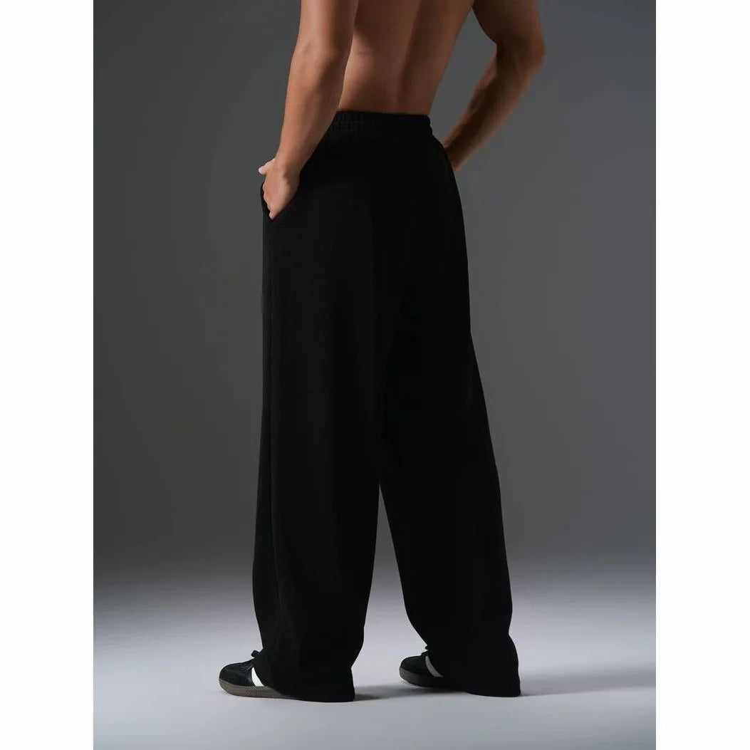 Herren Amerikanische Freizeit-Hose, gerade geschnitten, locker, Oversized, mit elastischem Bund, modische Sporthose, Laufhose