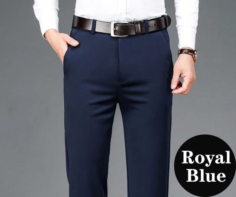 Herren große Größen klassische Anzughose hohe Elastizität knitterarm elegant leger gerades Bein Business Alltagshose