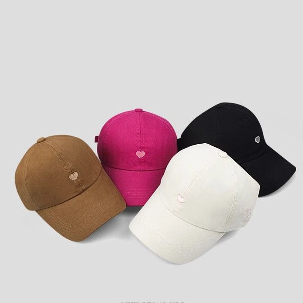 Casquettes de Baseball pour Enfants Garçons Filles Chapeau de Soleil Cœur Creux Amour Chapeaux à Queue de Cheval Haute Casquettes de Baseball Réglables pour Enfants de 4 à 12 Ans