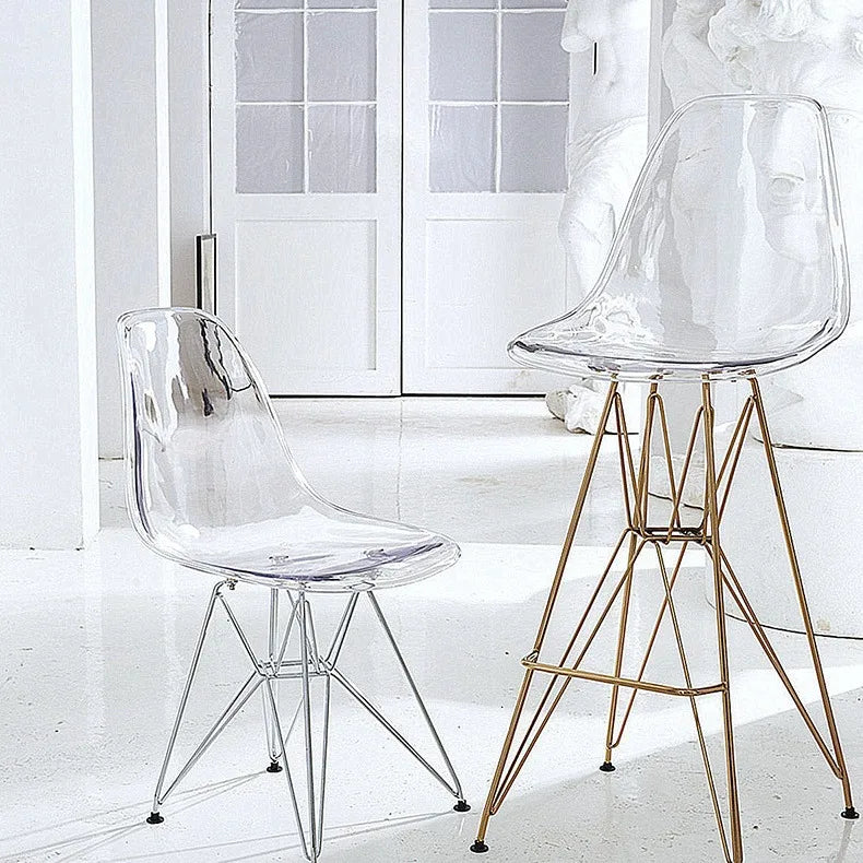 Nordic Transparent Eames Plastic Dining Bar Chair for Cafe Negotiation Simple Wholesale Seating