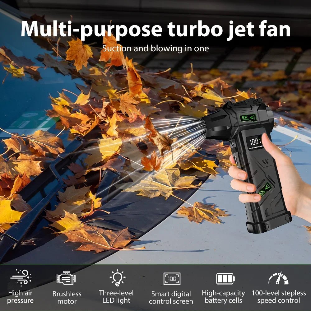 2026 Gewaltiger Ventilator 990000 U/min Leistungsstarker Luftgebläse Bürstenloser Staubsauger Wiederaufladbar Starke Winde 60 m/s Turbo-Jet-Gebläse