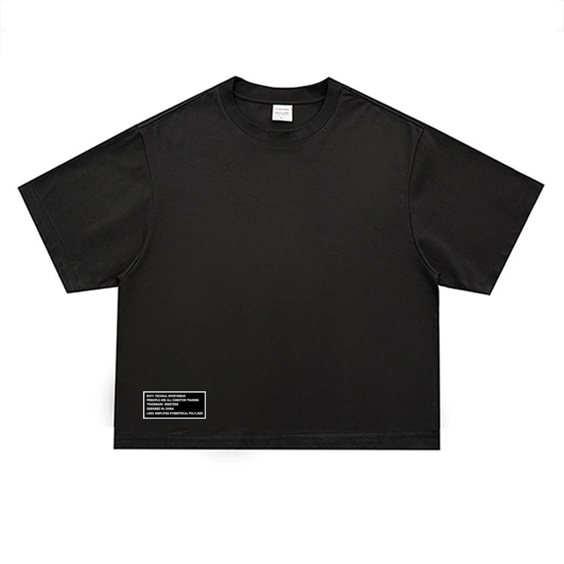 T-shirts de course pour hommes amples et oversize avec épaules tombantes en coton épais à manches courtes, vêtements de sport et de gym décontractés