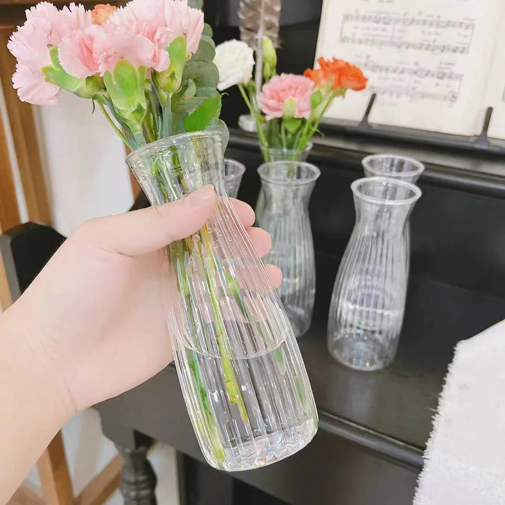 1 vase en cristal d'imitation, vase en plastique transparent créatif anti-chute, pot de fleurs transparent durable, vases de décoration modernes pour la maison