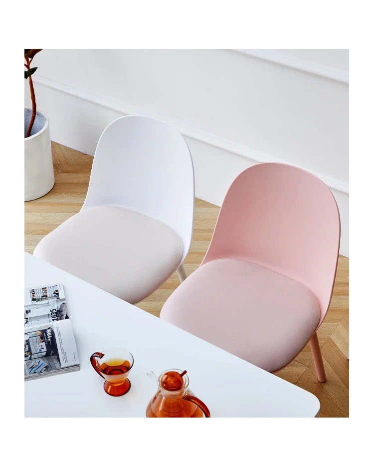 Set Of 4 Aesthetic Dining Chairs Plastic Comfortable Modern Living Room Dining Chairs Ergonomic Bedroom Chaises Home Furniture