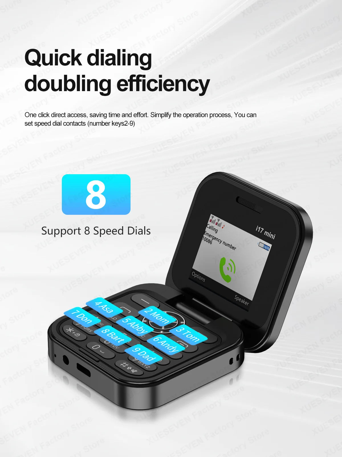 Téléphone portable à clapet SERVO i17Mini 2G, petit, à double carte SIM, à numérotation rapide, avec fonction Magic Voice, MP3, lampe de poche, mini téléphone pliable, radio FM, offre spéciale 2025