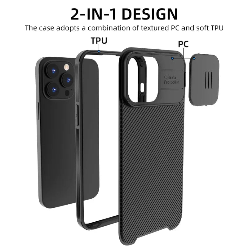 Magnetische Hülle für iPhone 17 16 16e 15 14 13 12 11 Pro Max mit Schiebekameraabdeckung
