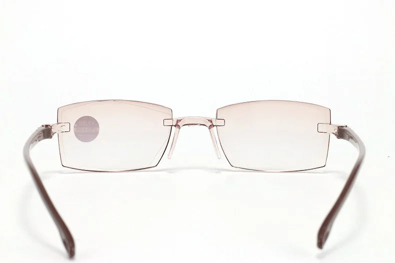 Lunettes de lecture anti-lumière bleue pour femmes, monture sans bords à découpe diamantée, pour hommes, anti-fatigue, hypermétropie, presbytie +1,5