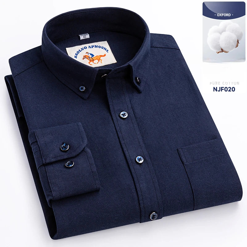 Chemises Oxford à manches longues en 100 % coton pour homme, grandes tailles 8XL, coupe ajustée, unies ou rayées, pour le bureau, couleur blanche, tenues professionnelles