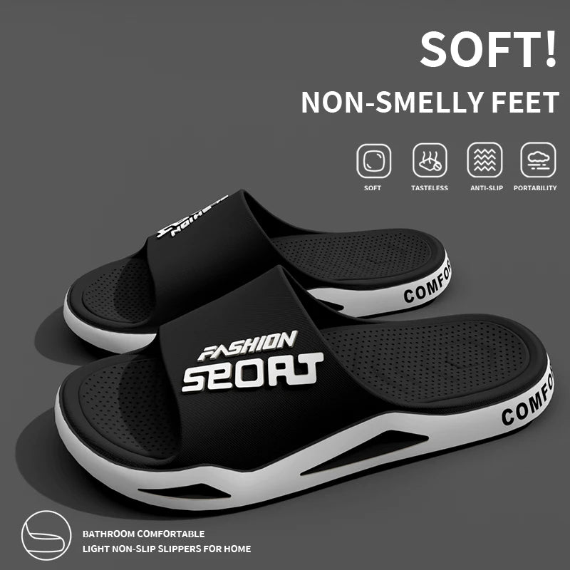Fashion&Sports Herren Sommerslipper Rutschfeste PVC-Robuste Hausschuhe Outdoor-Strand-Flip-Flops für Herren Bequeme Hausschuhe