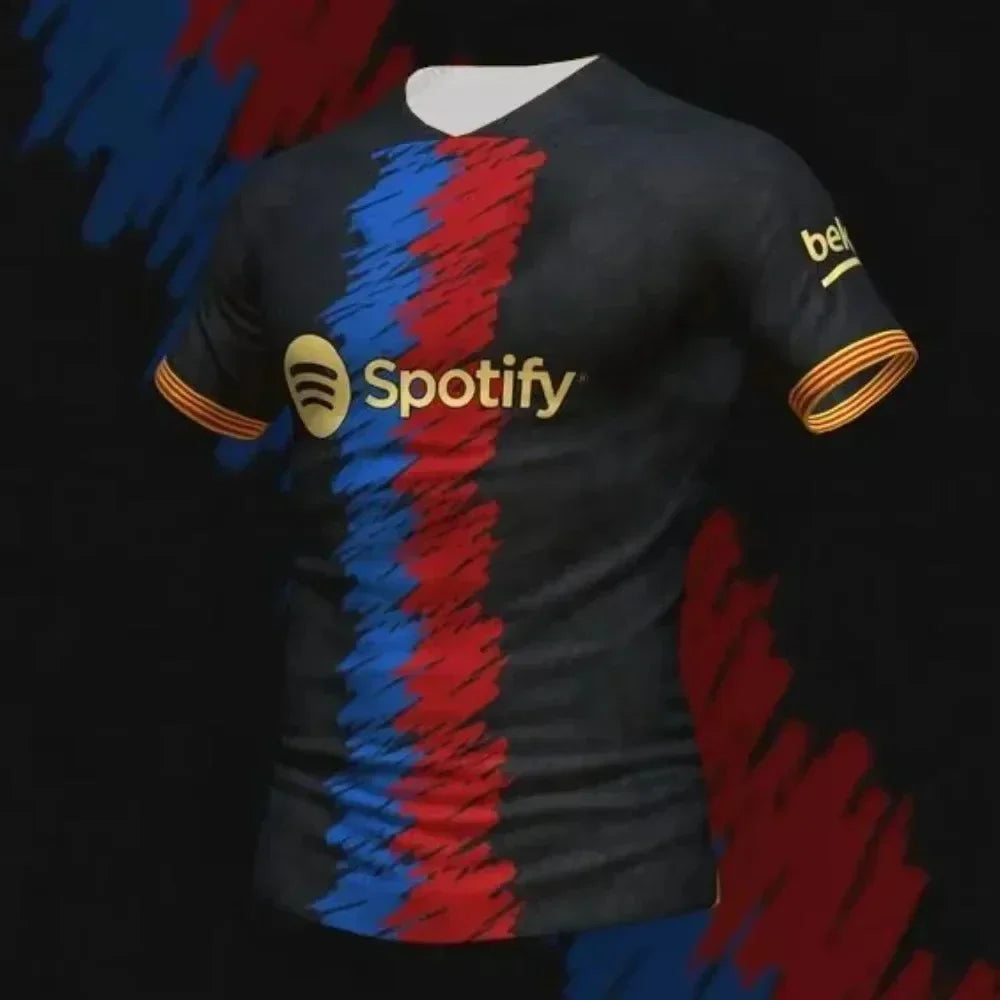Sommer Barcelona Special Edition Fußballtrikot Herren Damen Bequem Atmungsaktiv Schnelltrocknendes Motorrad Trainings T-Shirt