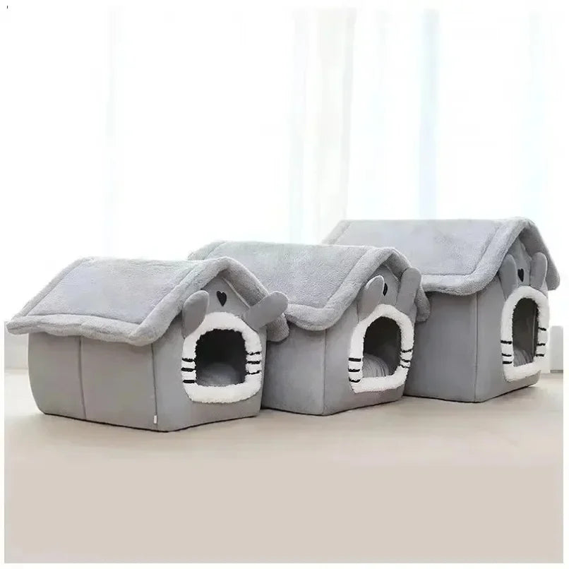 Indoor Warme Hundehütte, weiches Haustierbett, Zelthütte, Hundezwinger, Katzenbett, abnehmbares und waschbares Kissen, ganzjährig universell einsetzbar