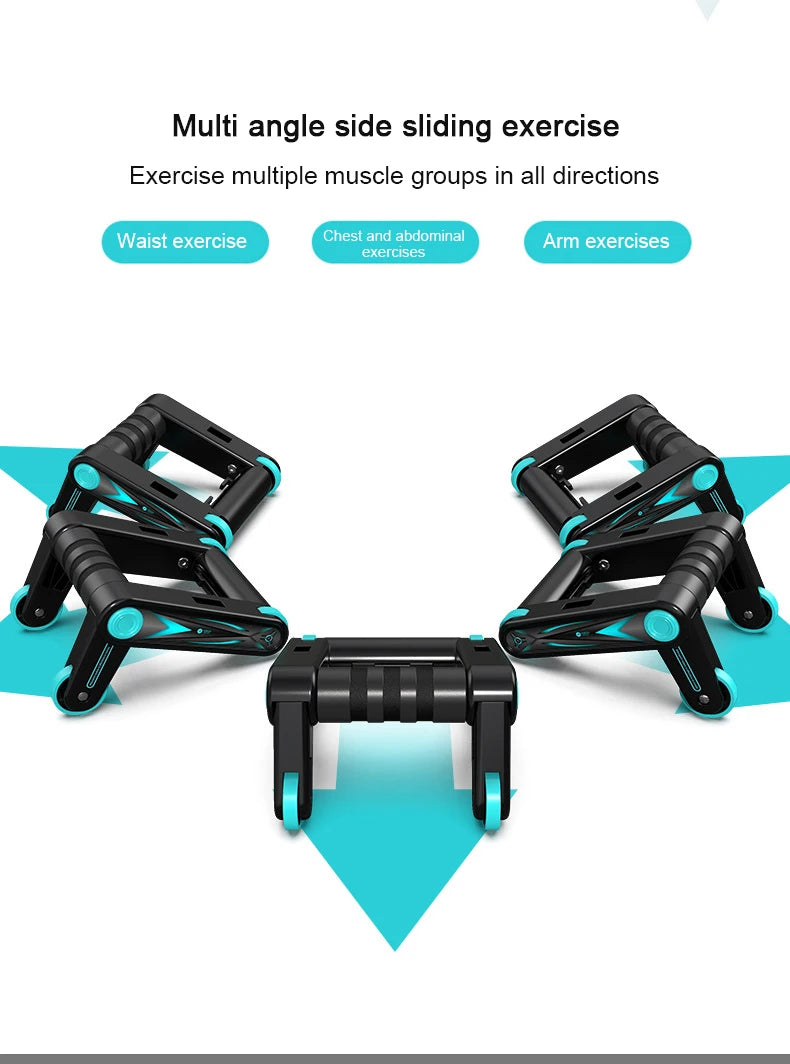 Roulette abdominale pliable pour hommes, rouleau abdominal pour femmes, support de pompes pour la maison, support de pompes