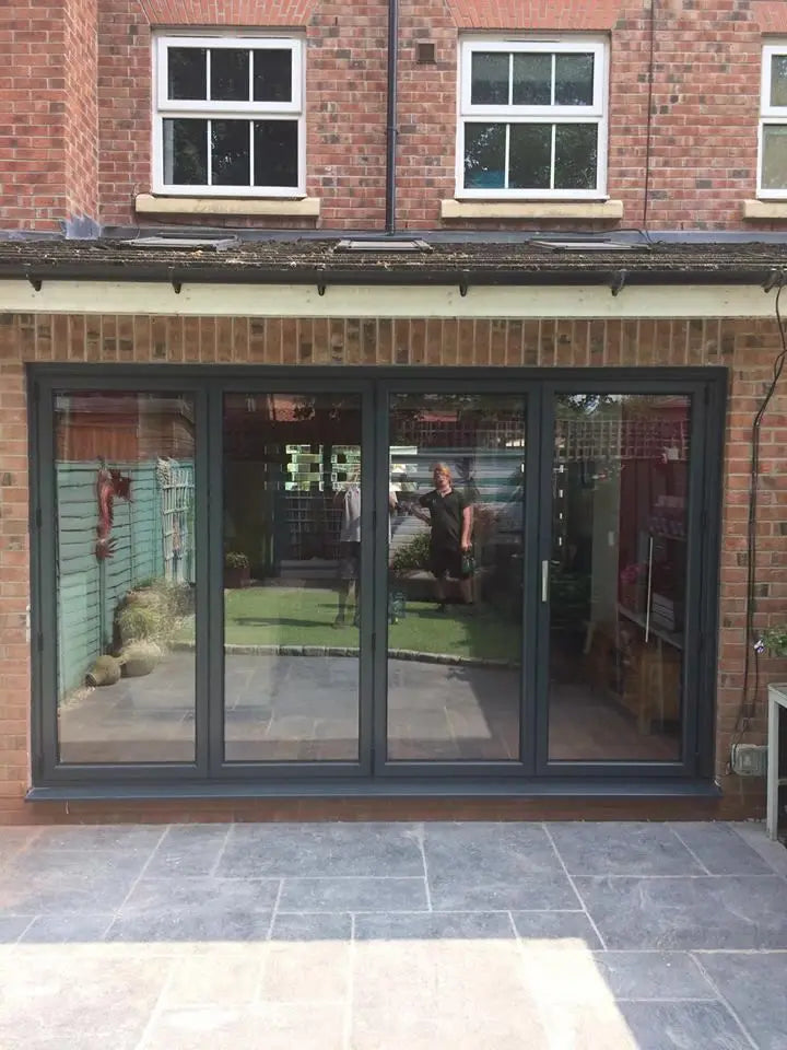 Folding Door for Patio Balcony Exterior Metal Accordion Door Tempered Glass Custom-Made Thermal Break Aluminum Bifold Doors