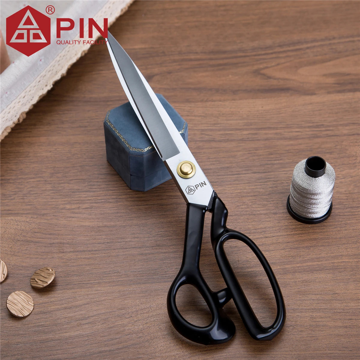Ciseaux de tailleur pour gauchers PIN 10/12 pouces, ciseaux à tissu et cuir en acier inoxydable, ciseaux de couture ergonomiques pour gauchers