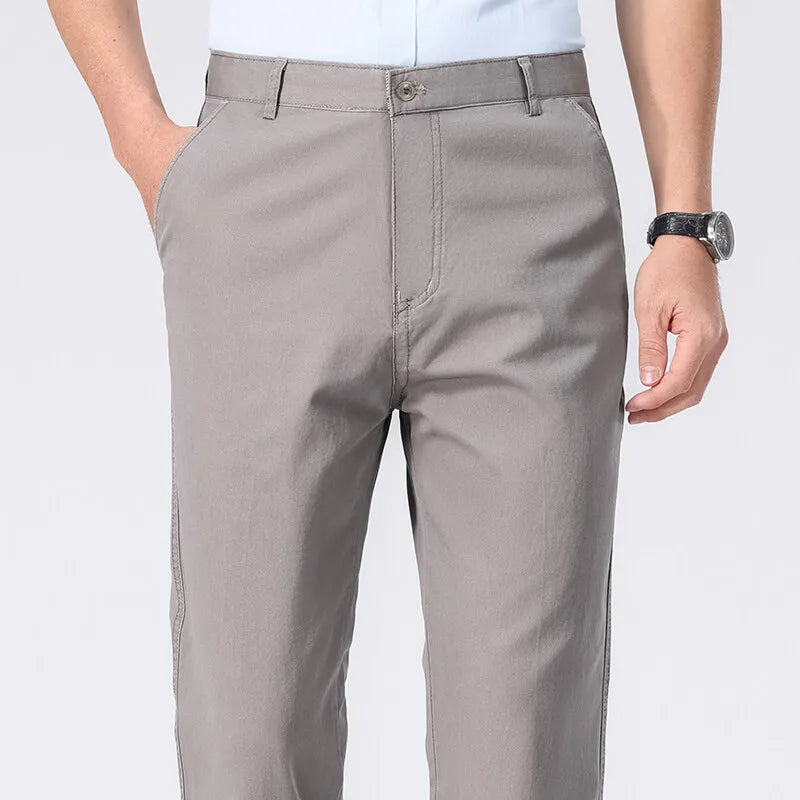 Pantalon Chino Homme Décontracté habillé, Pantalon de Travail Printemps Été Automne, Léger et Confortable avec Poches