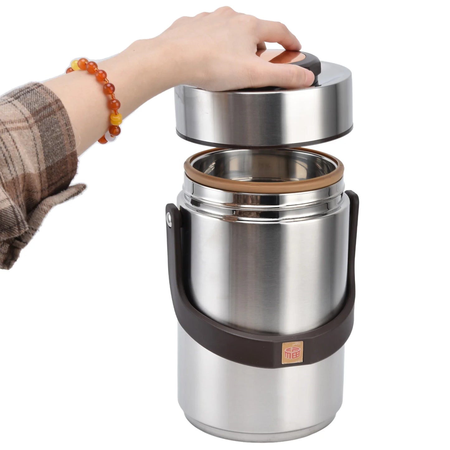 Récipients Isothermes pour Déjeuner 2300 ml, Pot Alimentaire Isotherme en Acier Inoxydable, Boîte à Bento Isotherme Portable pour le Travail et les Voyages