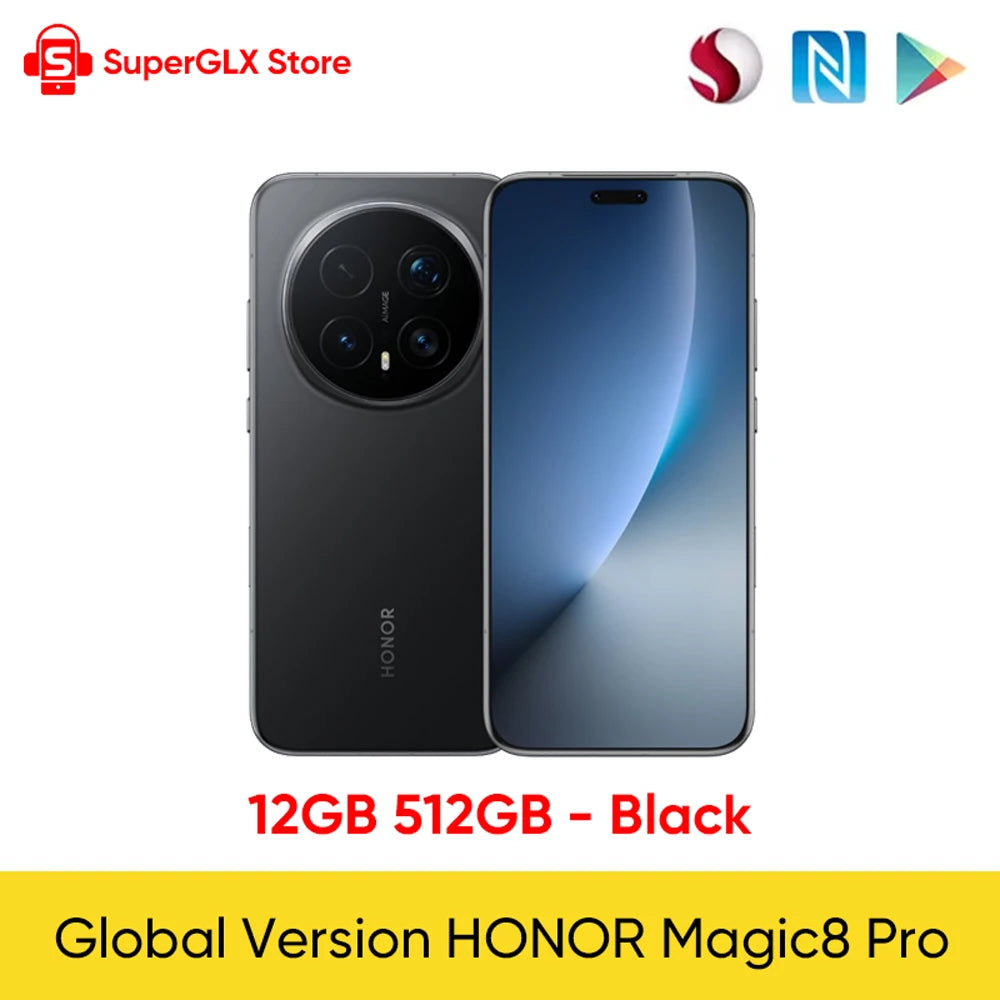 Version globale HONOR Magic8 Pro Snapdragon 8 Elite Gen 5 Écran OLED 6,71'' 120Hz 7100mAh SuperCharge 100W Téléphones Magic 8 Pro