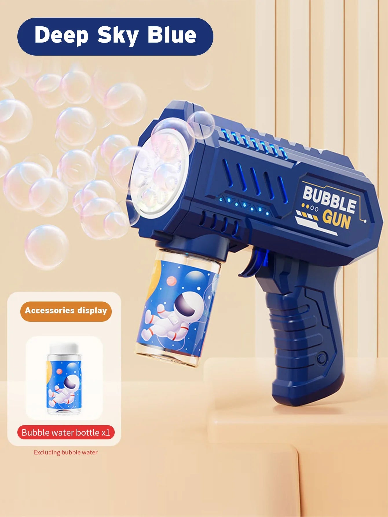 Vollautomatische Blasenpistole Raketen-Blasenmaschine Automatischer Gebläse mit Blasenflüssigkeit Spielzeug für Kinder Strand Outdoor-Blasengeschenke