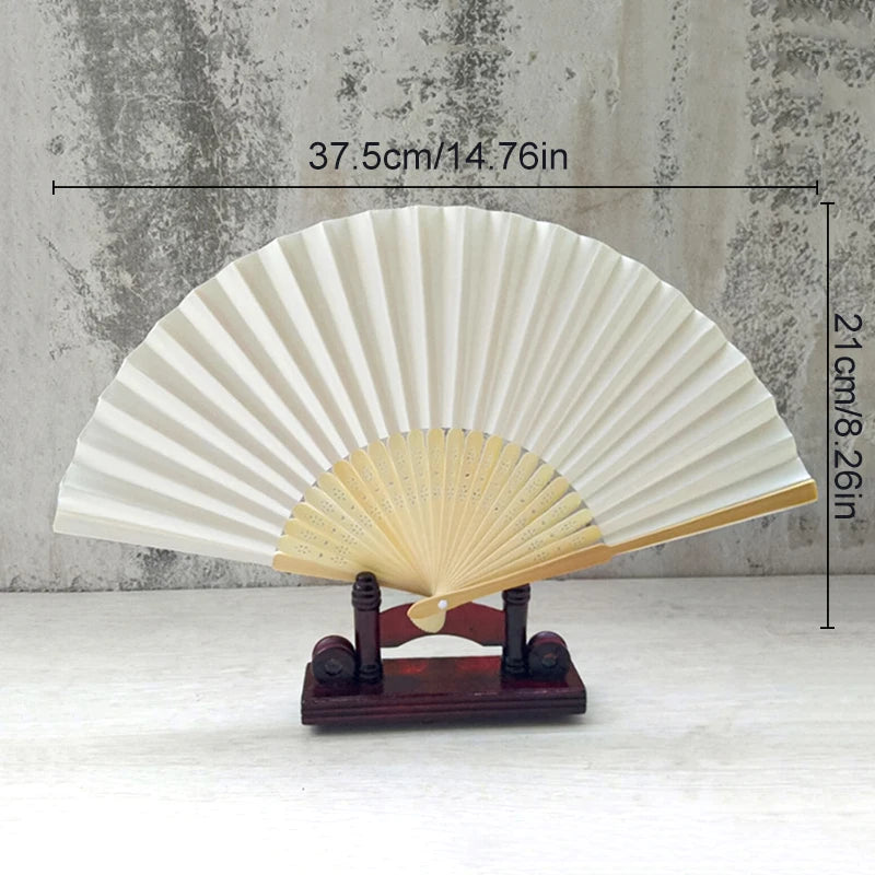 Éventails pliants portables en papier et bambou, blancs, à faire soi-même, pour la calligraphie, la peinture, décoration de mariage, cadeaux de mariage