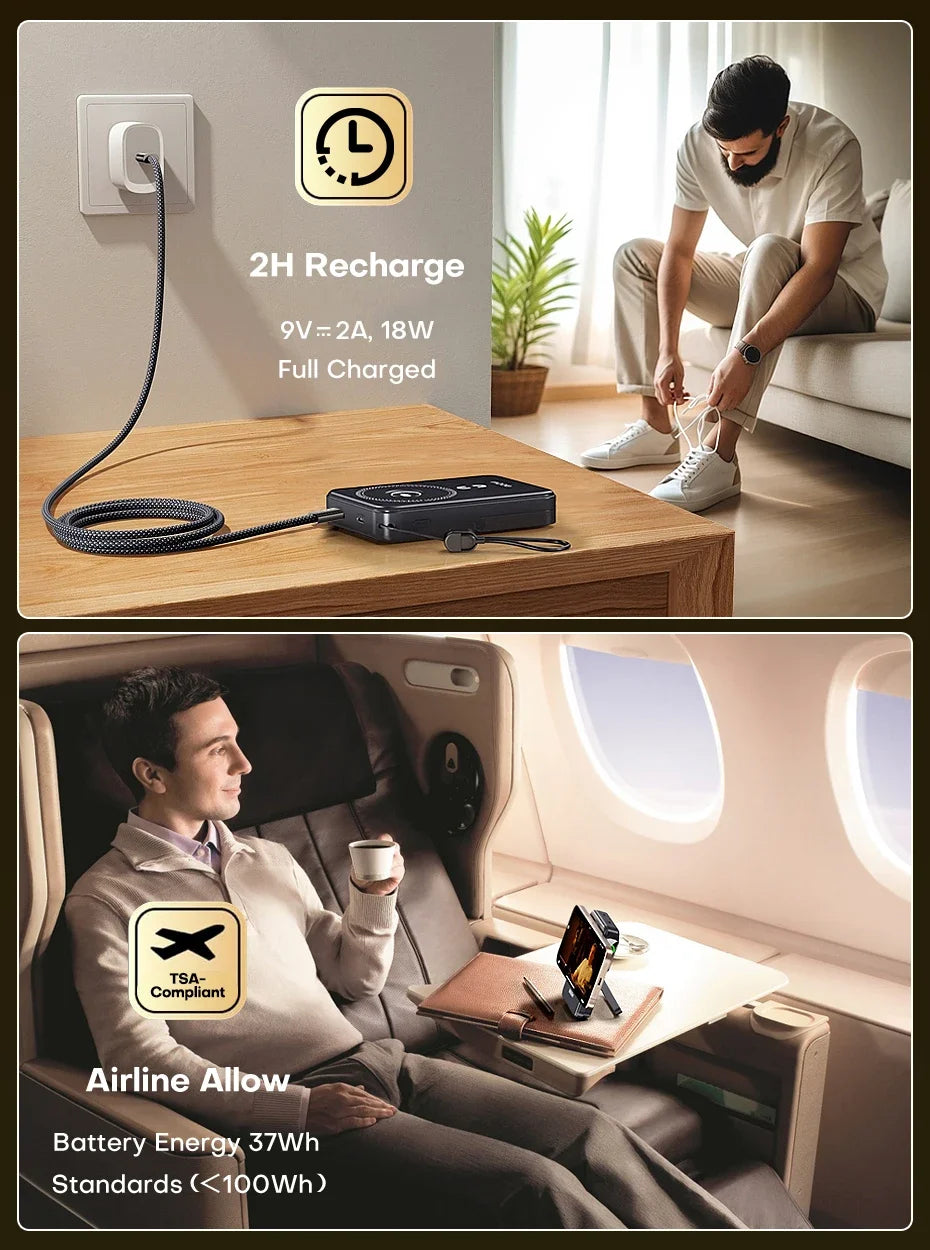 Batterie externe QOOVI Qi2 10000 mAh sans fil PD20W, charge rapide, chargeur portable pour iPhone, Samsung, iWatch, Airpod