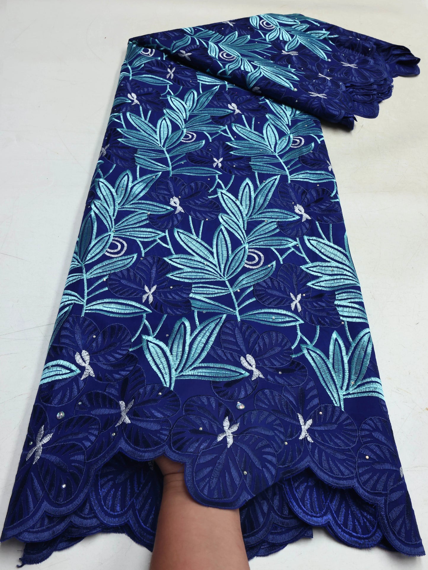 Swiss Voile Lace In Switzerland With 3D Flower Applique Stones 2026 Super Quality African Lace Fabric For Wedding Lace Dress