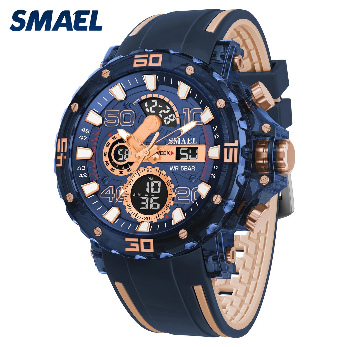Montres Militaires Hommes Montre 2025 Nouvelle 50M Étanche Chronomètre Alarme Lumière LED Montres Digitales 8136 Montre Sport Homme