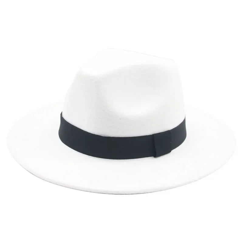 Chapeau Fedora Femme Chapeaux d'hiver pour femmes Bande de ruban Chapeau homme Large bord Classique Beige Mariage Eglise Chapeau melon Nouvelle casquette chapeau femme