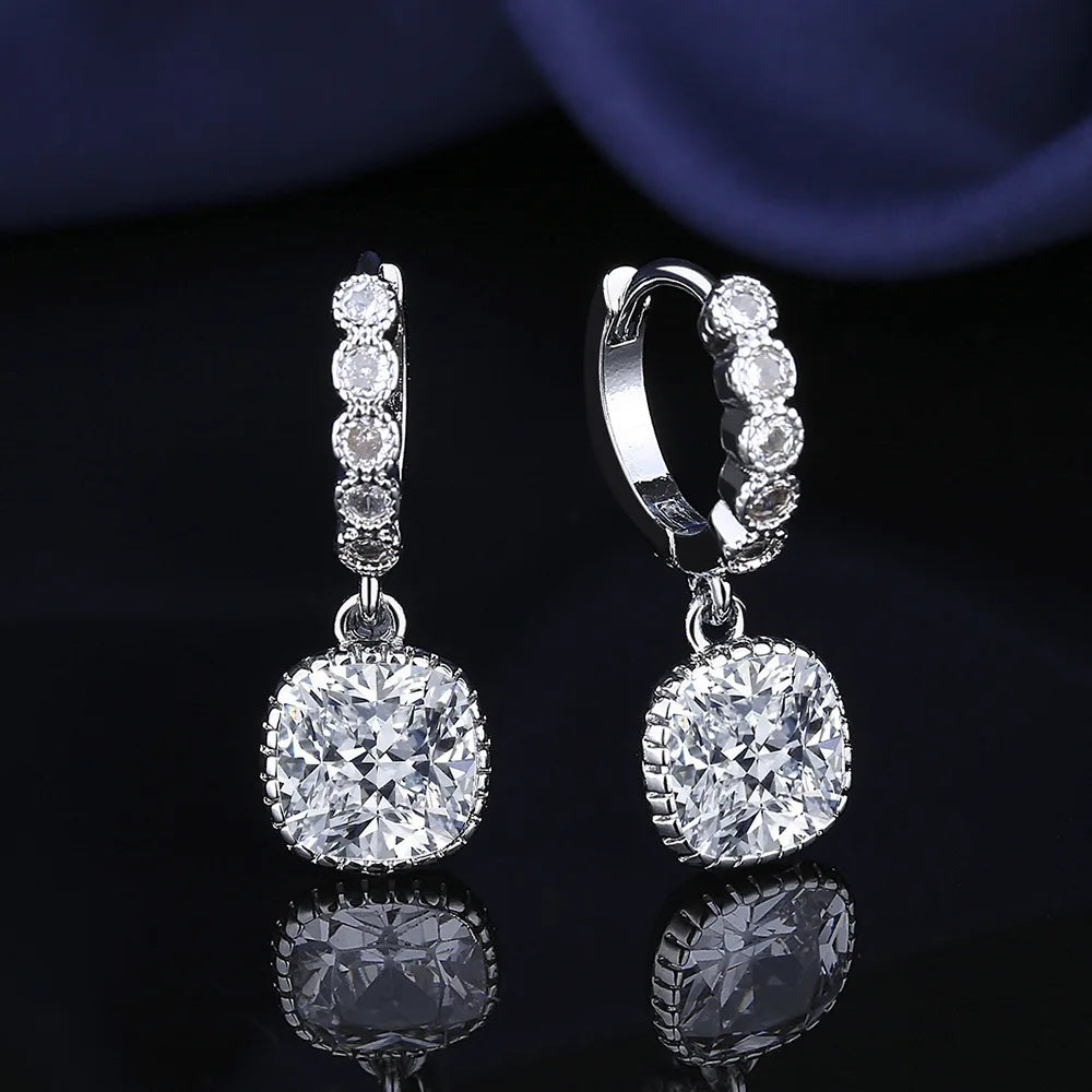 Ohrringe aus 925er Sterlingsilber, Schmuck, hochwertige Retro-Ohrringe mit einfachem Muster, lila-weiße Zirkon-Ohrringe, Bestseller