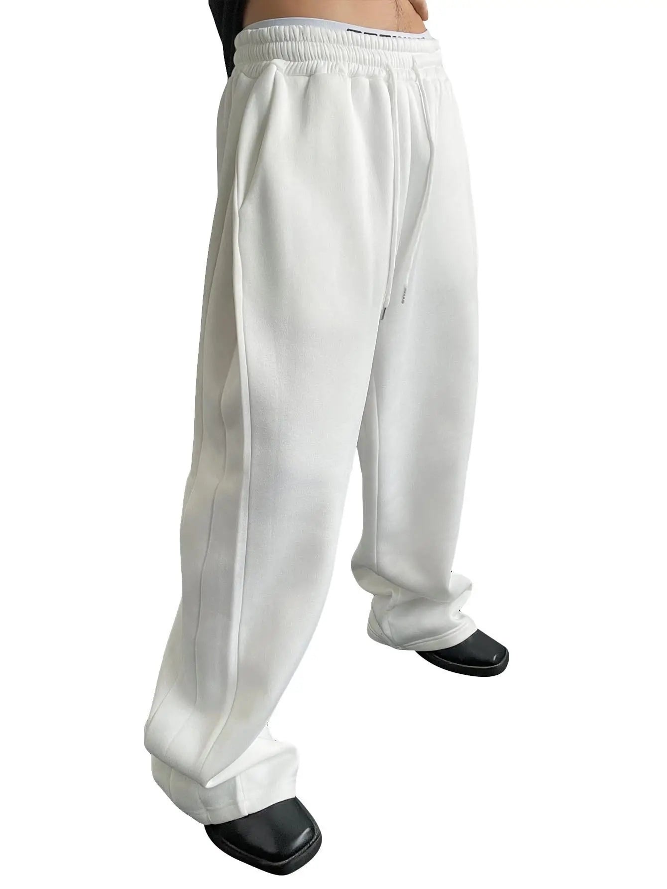 Pantalon de survêtement large Y2K Harajuku pour femmes, streetwear, ample, surdimensionné, gris, de sport, taille haute, avec cordon de serrage, décontracté