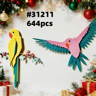 Macaw Parrots Building Model Toys, Compatible with Legoed Teen or Adult Build and Display Gifts 31211