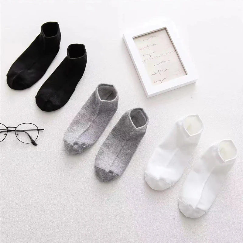 10/20/30Pairs Socks Men Women Boat Socks Thin Breathable Comfy Sweat-absorbing Ankle Socks Unisex Casual Plain Color Short Socks