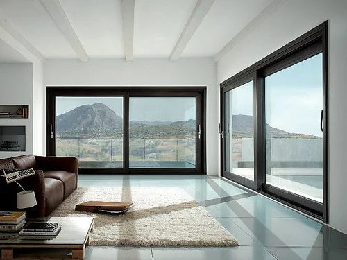 DN 2,0 mm moderne Schiebetür aus Aluminium, hochbelastbar, mit gehärtetem Glas, schalldicht und energiesparend, wasserdichte Terrassentüren