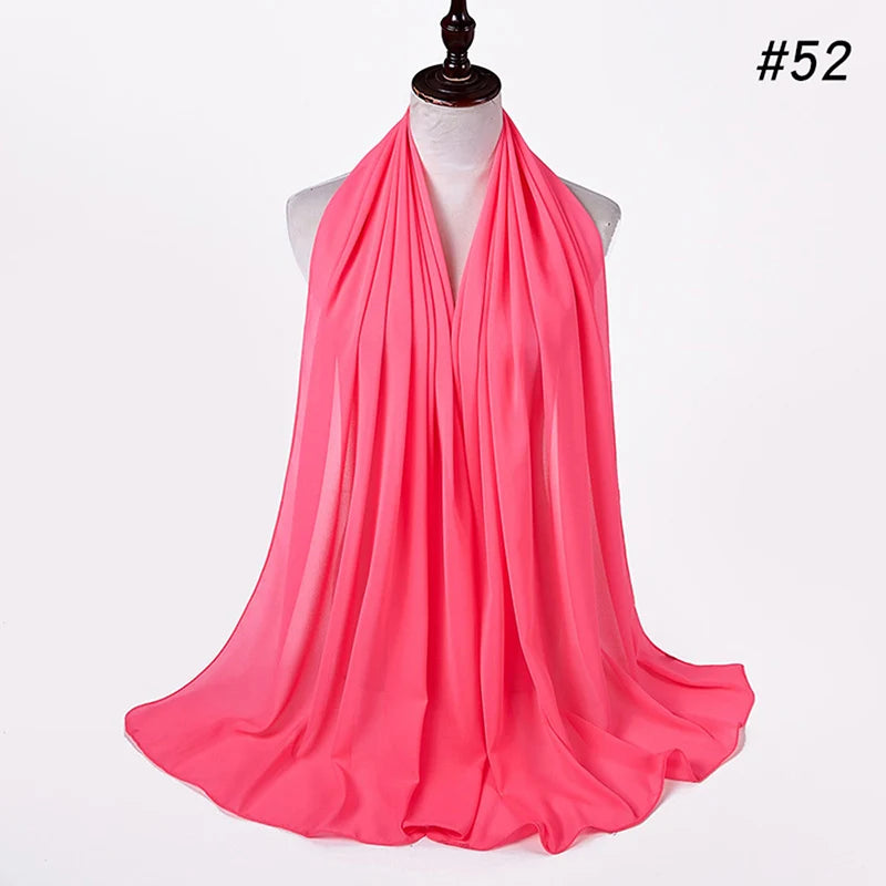 Hijab musulman en mousseline pour femmes, écharpe en mousseline bulle, voile pour femmes, musulmanes, islamiques, de couleur unie, malaisiennes, écharpes foulard musulman