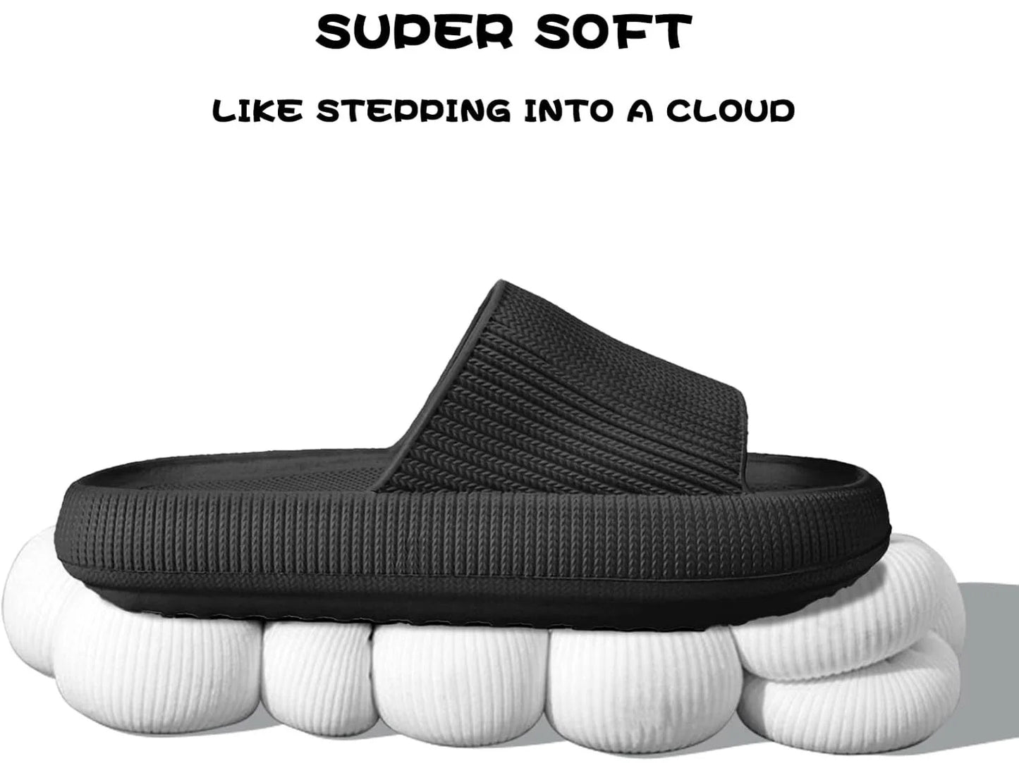 Sliders Cloud Slippers Non-Slip Mens Womens Slippers Cloud Sliders Soft Flip Flops with Thick Sole for Shower Bathroom