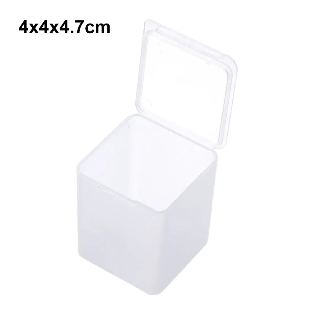 Square Round Plastic Transparent Storage Box Small Items Sundries Organizer Case Jewelry Beads Container Box Tools Accessories
