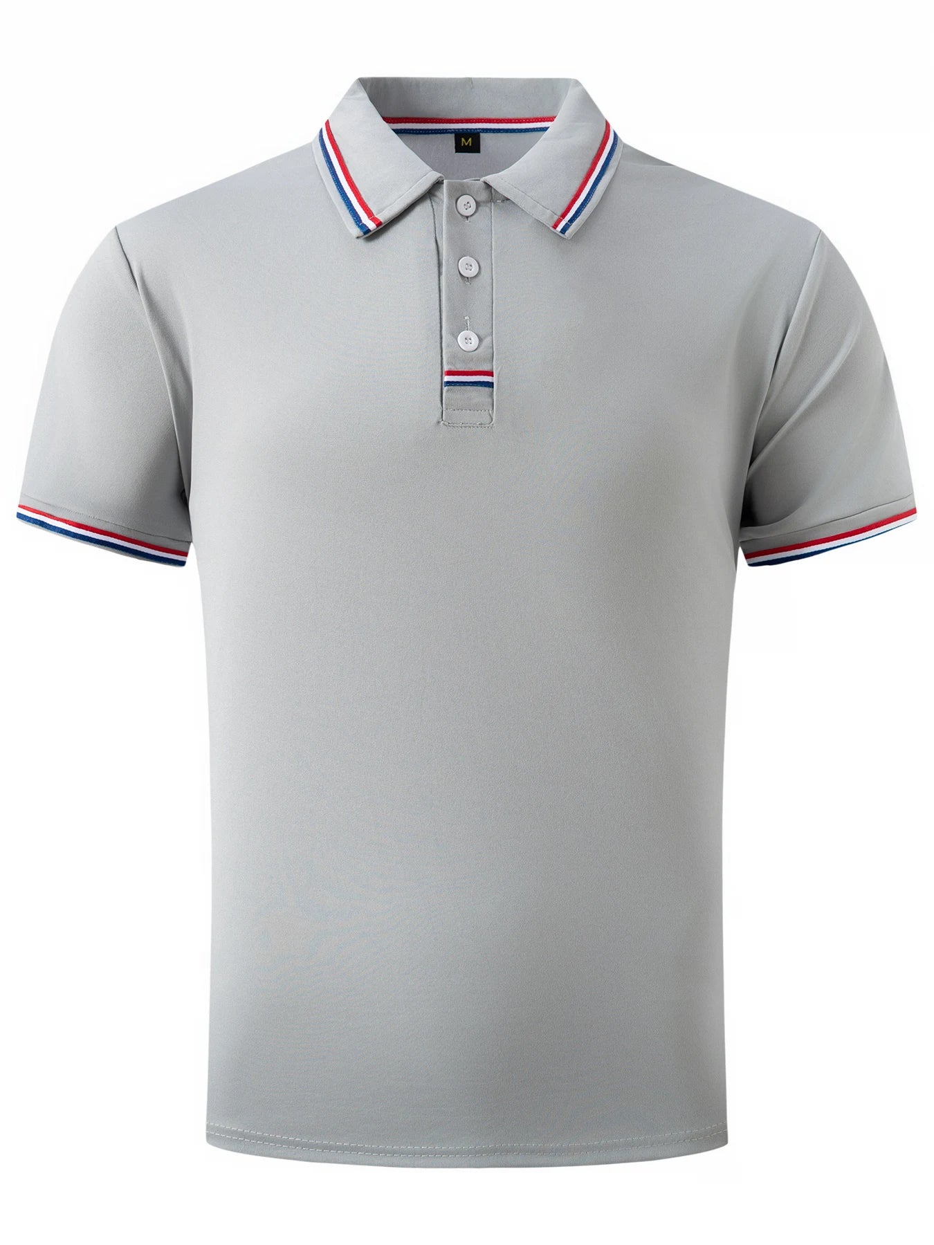 Men's Quick-Drying Solid Color Polo Shirt Summer Elastic Collared Short-Sleeved Sports T-Shirt for Active Wear