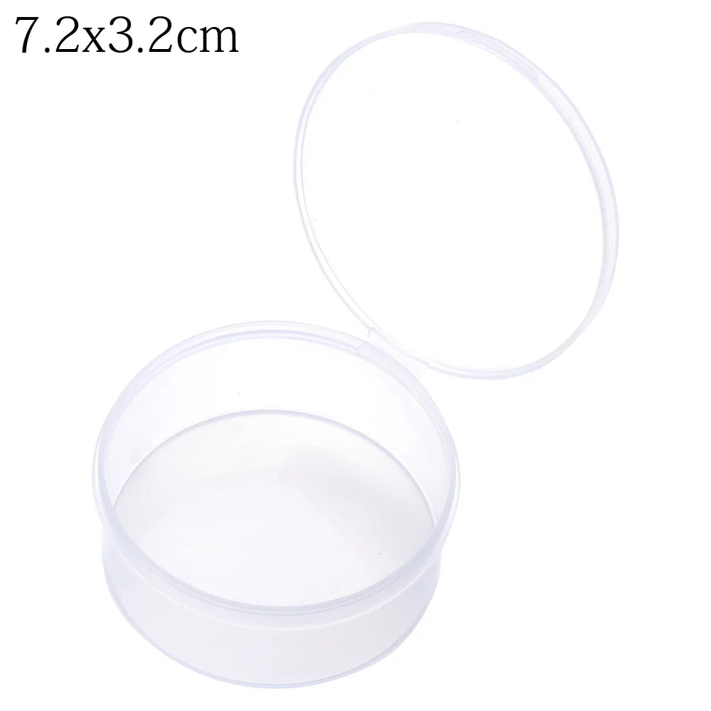 Square Round Plastic Transparent Storage Box Small Items Sundries Organizer Case Jewelry Beads Container Box Tools Accessories