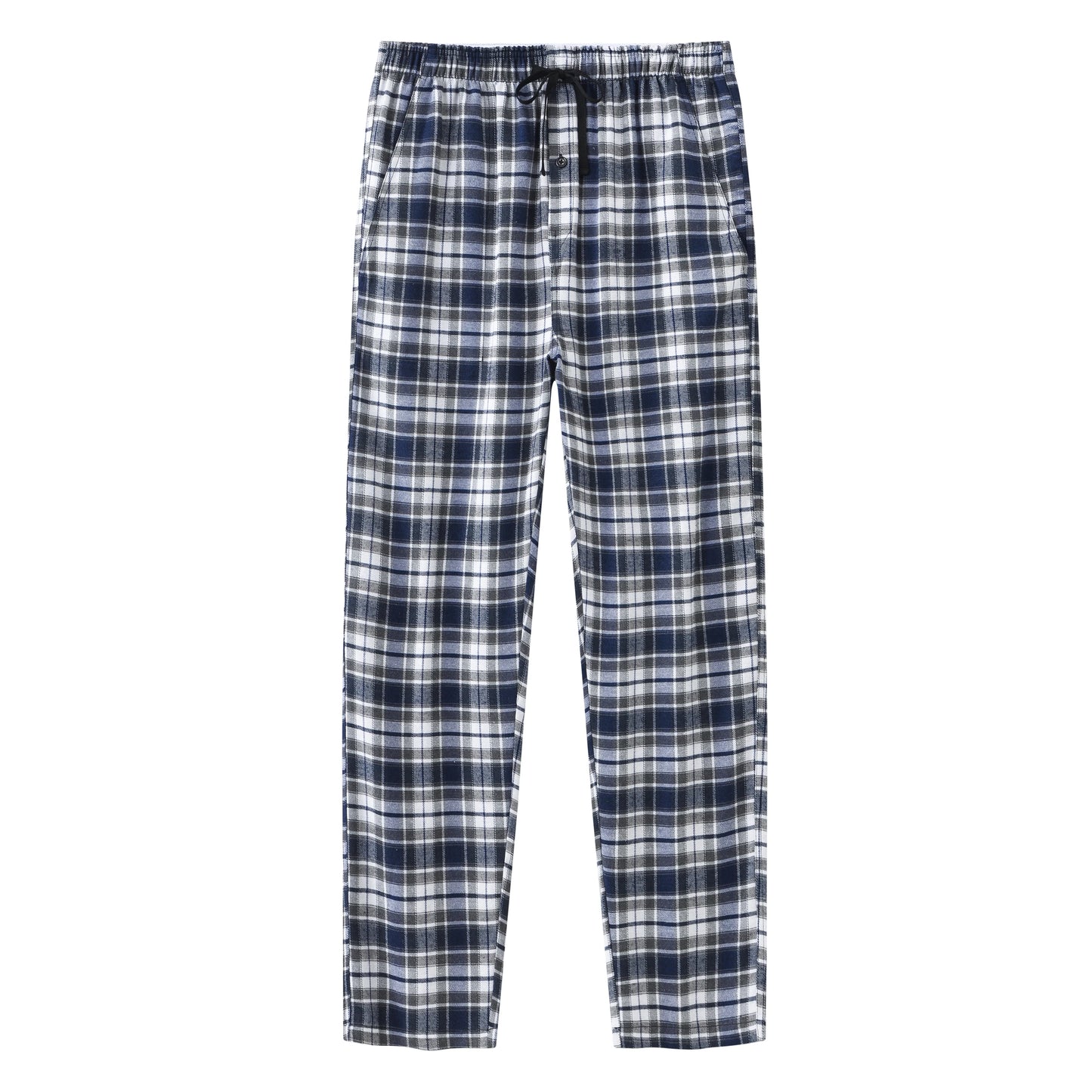 Pyjama Homme 3 Pièces Coton Carreaux, Pantalon de Pyjama Long Carreaux avec Taille Élastique pour Homme