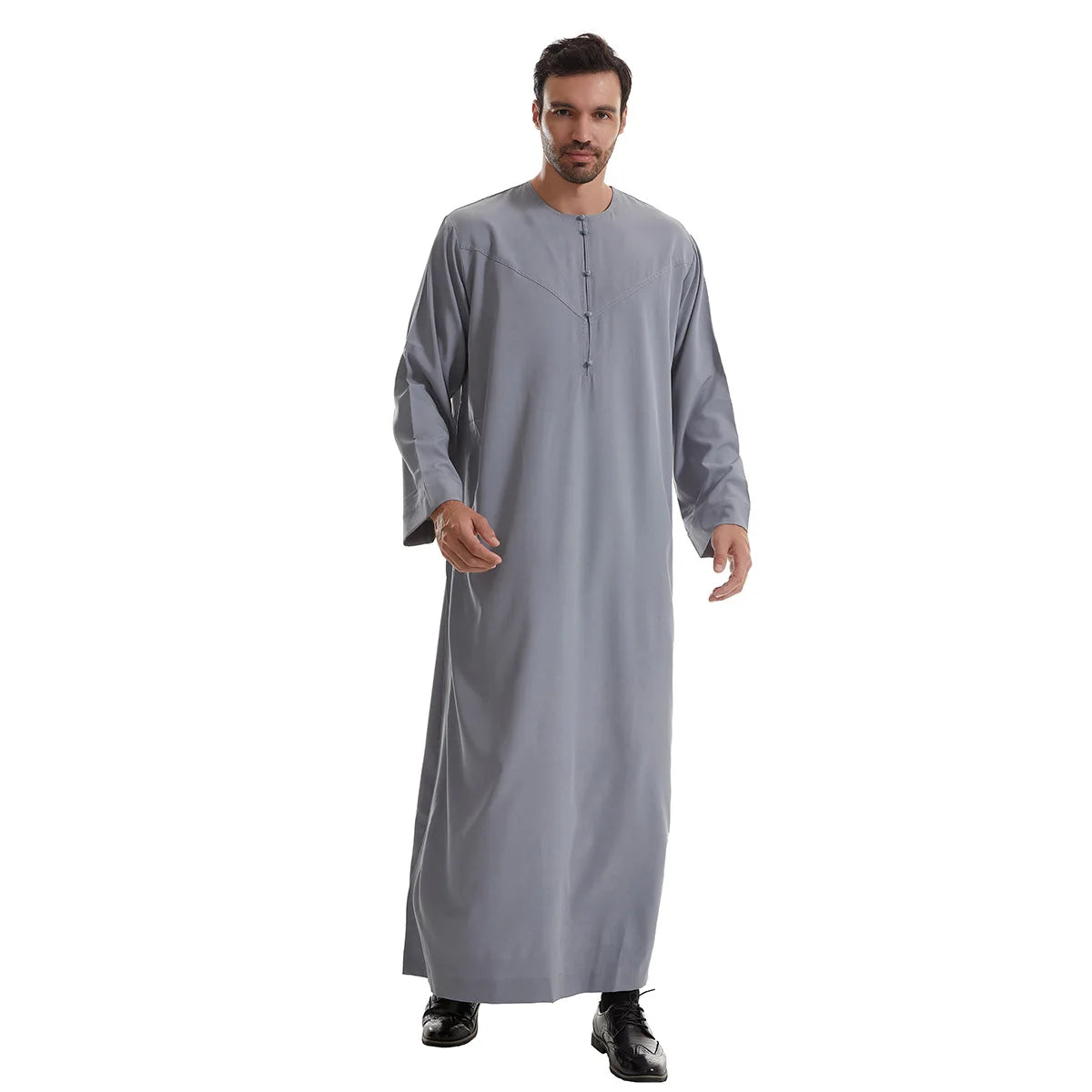 New 2024 Eid Muslim Islamic Middle East Abaya Dubai Malaysia Loose Gown Button Shirt Men Clothing Jalabiya Abayas Ramadan Caftan