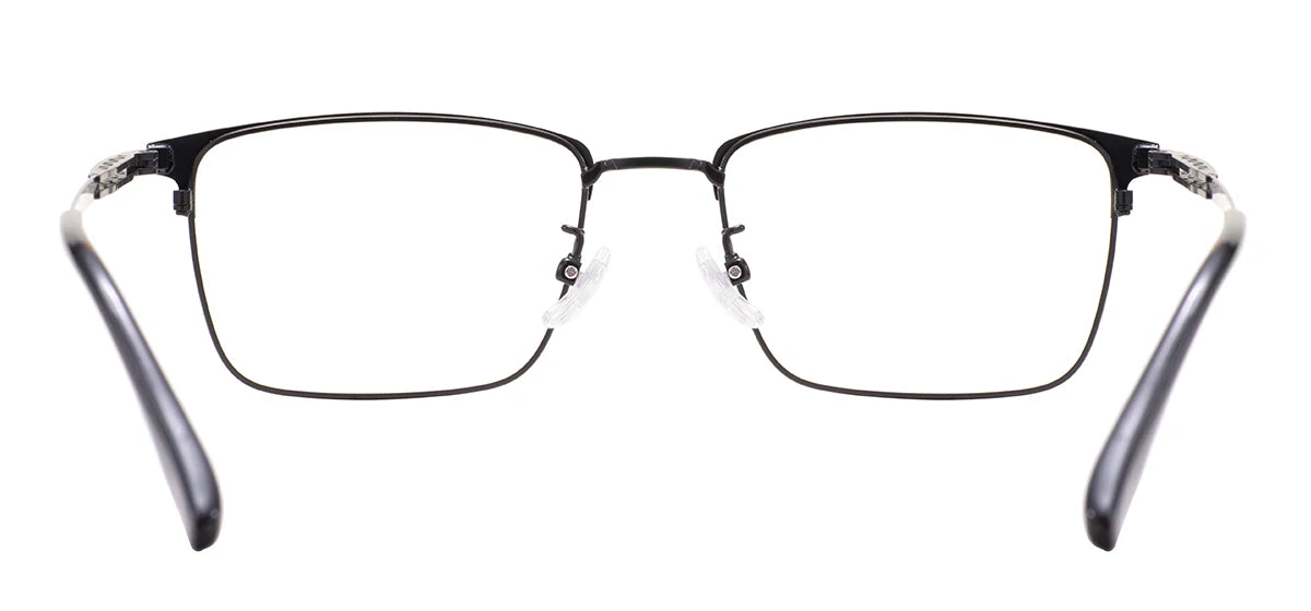 Monture de lunettes rectangulaires confortables en métal avec barre supérieure, pour hommes d'affaires, avec monture complète, pour verres correcteurs optiques