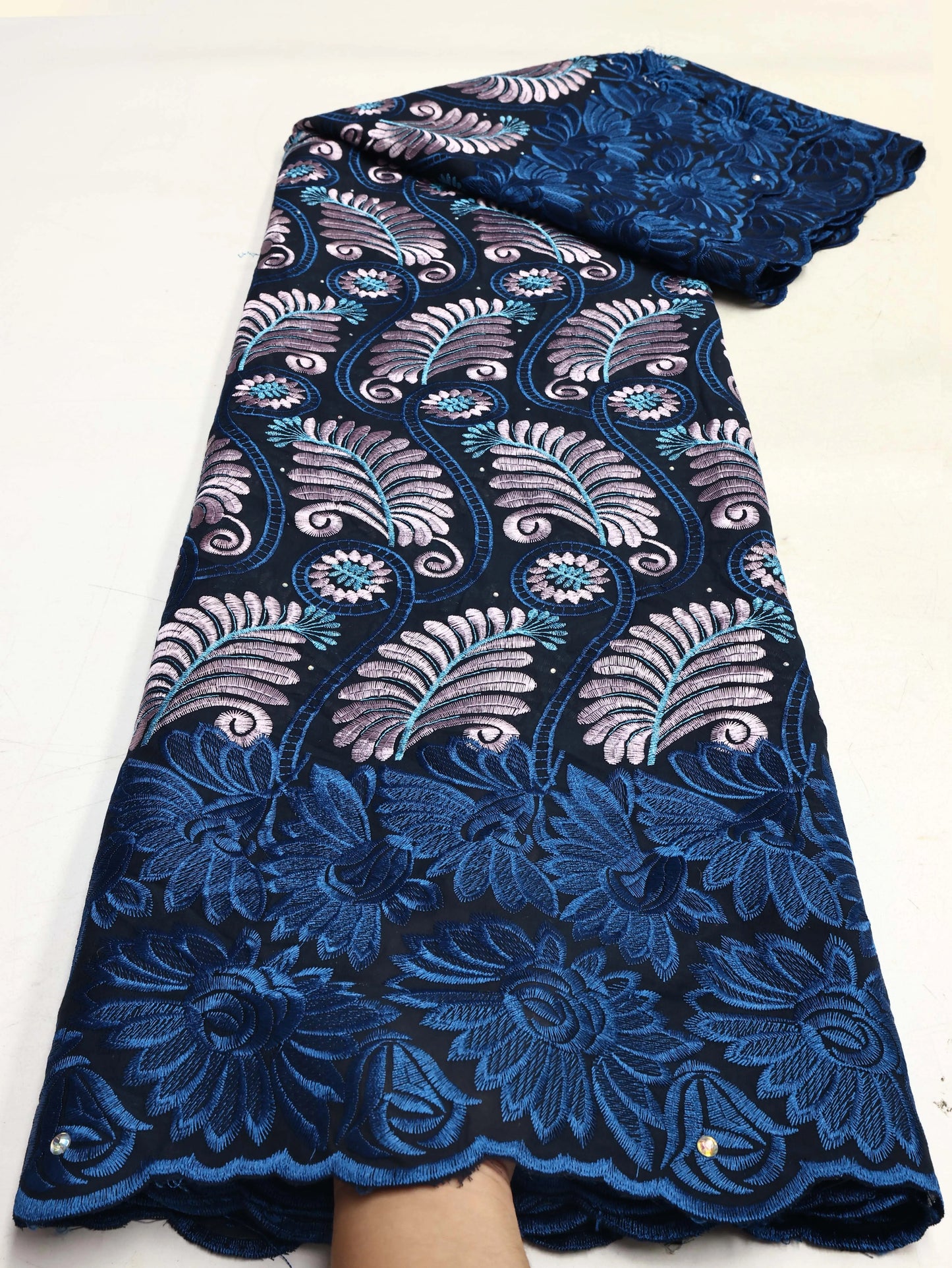 Swiss Voile Lace In Switzerland With 3D Flower Applique Stones 2026 Super Quality African Lace Fabric For Wedding Lace Dress