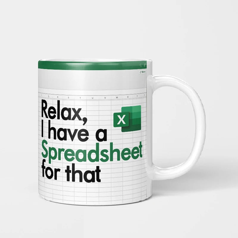 Kreativer tragbarer Excel-Muster-Keramikbecher für Zuhause, Büro, Schreibtisch, Kaffeebecher, Wasserbecher, lustiges Geschenk, 1 Stück