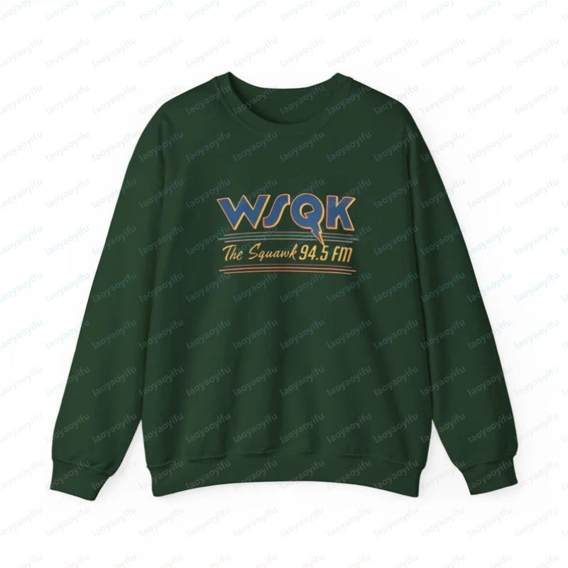 WSQK The Squawk 94.5 FM Radio Sweatshirt Wsqk Unisex Sweatshirts Vintage Sci-Fi Crewneck 80er Nostalgie Sweater Retro Shirt Geschenk