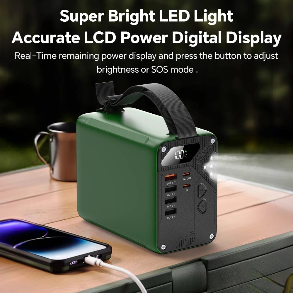 Konfulon Power Bank 80000mAh Schnelllade-Akku mit Taschenlampe Outdoor Handy-Ladegerät für iPhone Xiaomi Huawei Samsung