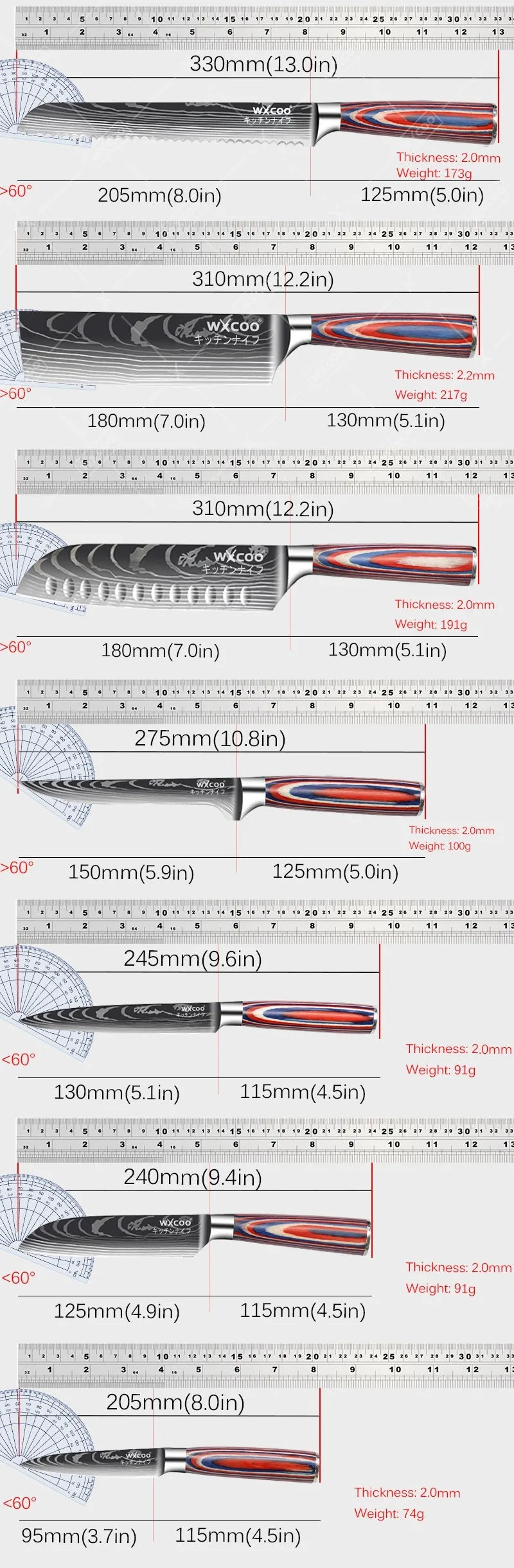 Professional Kitchen Chef's Knife Damascus Japanese Santoku Slicing Knife Meat Cleaver Stainless Steel Butcher Knife with Box